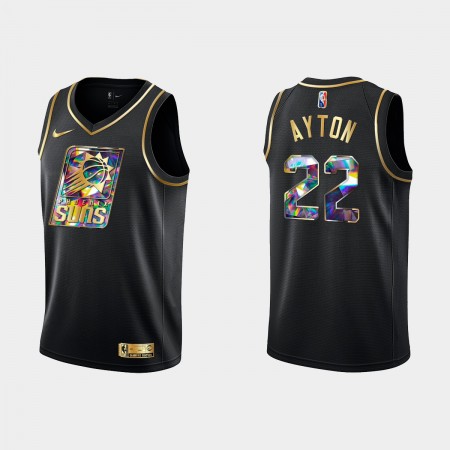 Phoenix Suns Deandre Ayton 22 Nike 2021-22 Musta Golden Edition 75th Anniversary Diamond Miesten Pelipaidat Swingman